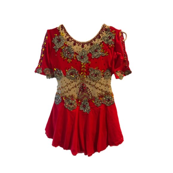 Red Ice Figure Skating Competition Dress NWT Size 10/12 - Picture 1 of 8
